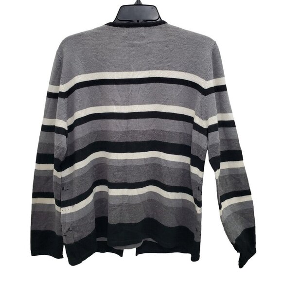 Alfred Dunner Women's‎ Vtg Gray Black Wool Blend Faux Layer Knit Grandma Top M - Picture 7 of 7